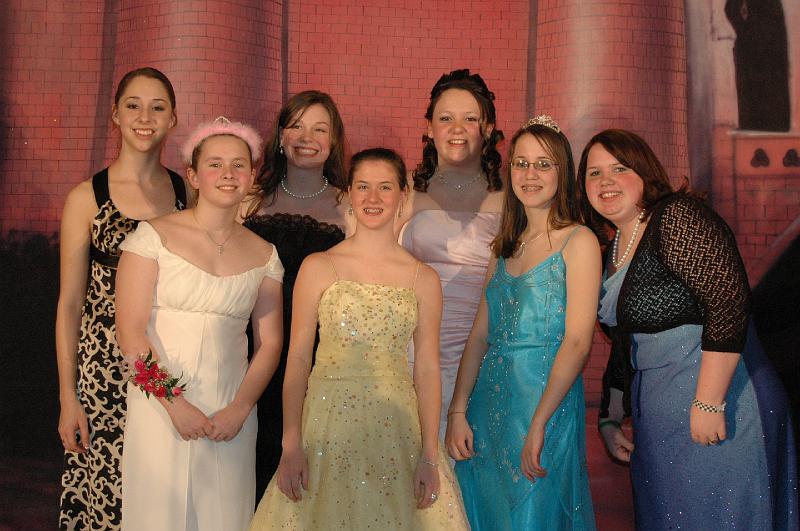 022407fd 342.jpg - 2007 - Texas Girls' Choir Father/Daughter Banquet - Back (Selena, Taylor, Stephanie) - Front (Arafel, Jordan, Christian, Sasha)